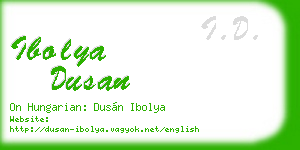 ibolya dusan business card